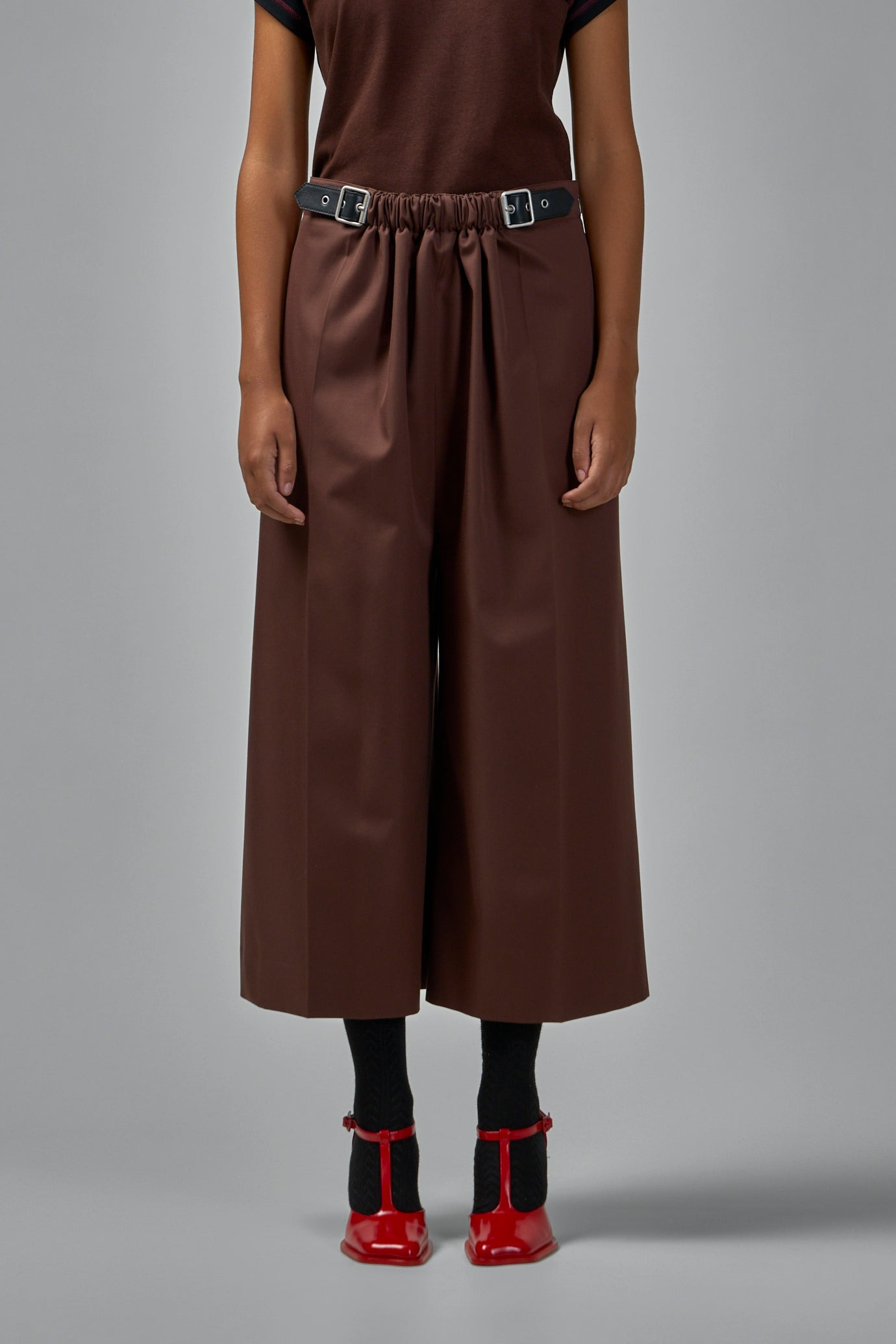 Cropped Belted Trousers - 2
