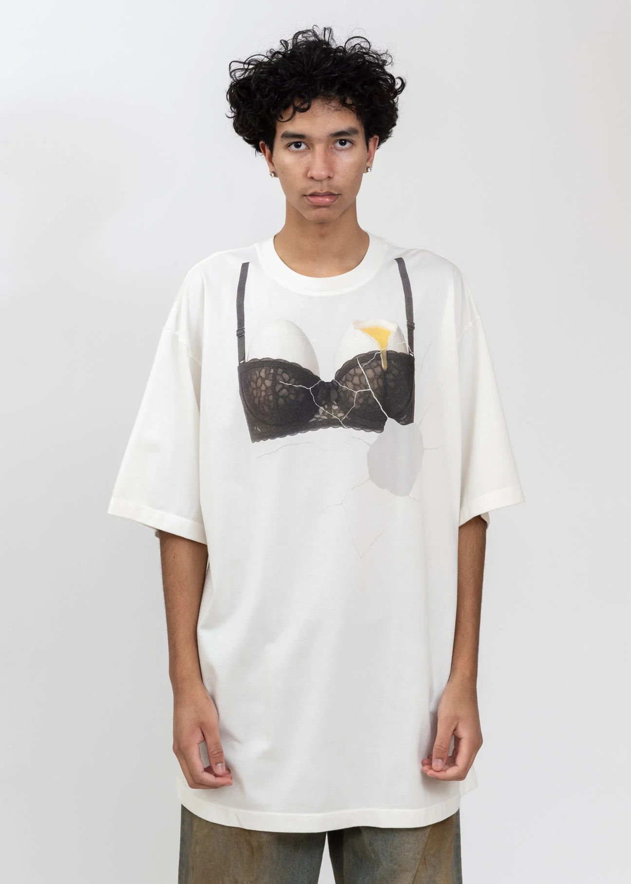 White Egg Bra T-Shirt - 1