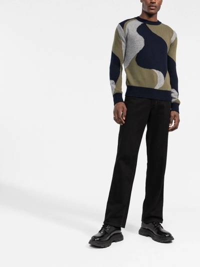 Herno abstract-pattern knitted crew-neck jumper outlook