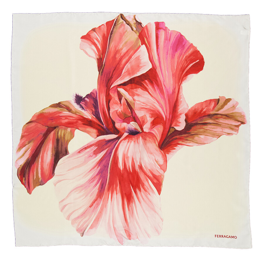Ferragamo Floral Iris Print Silk Scarf - 4