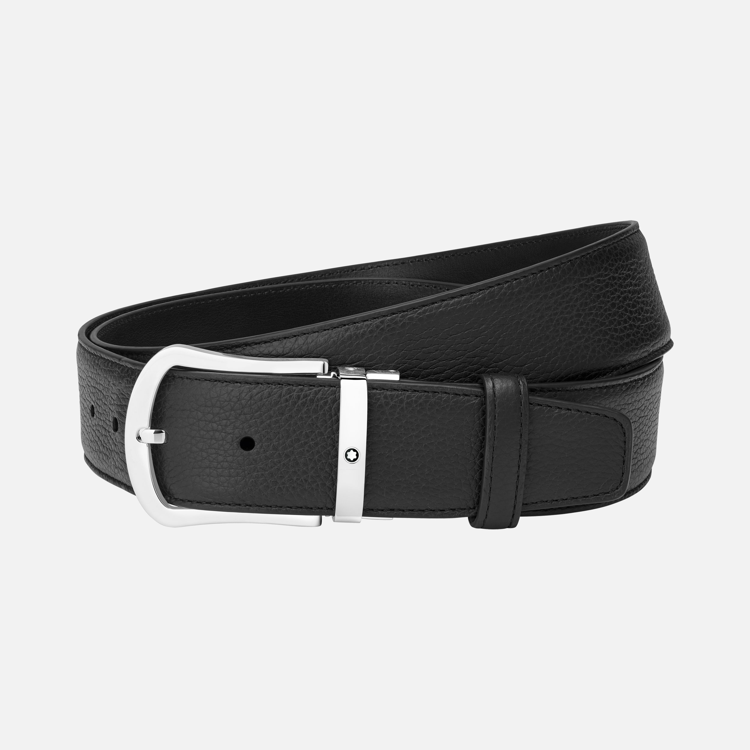 Black 40 mm leather belt - 1