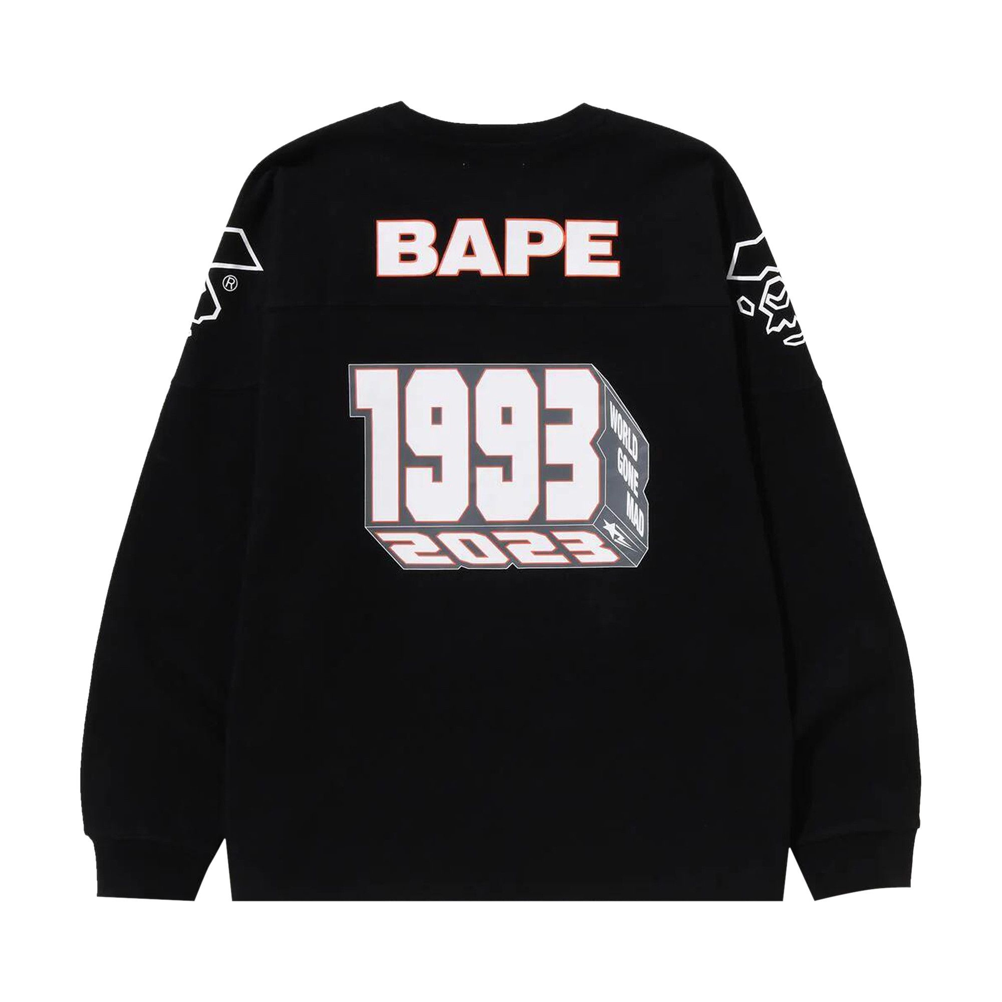 BAPE Football Relaxed Fit Long-Sleeve Tee 'Black' - 2