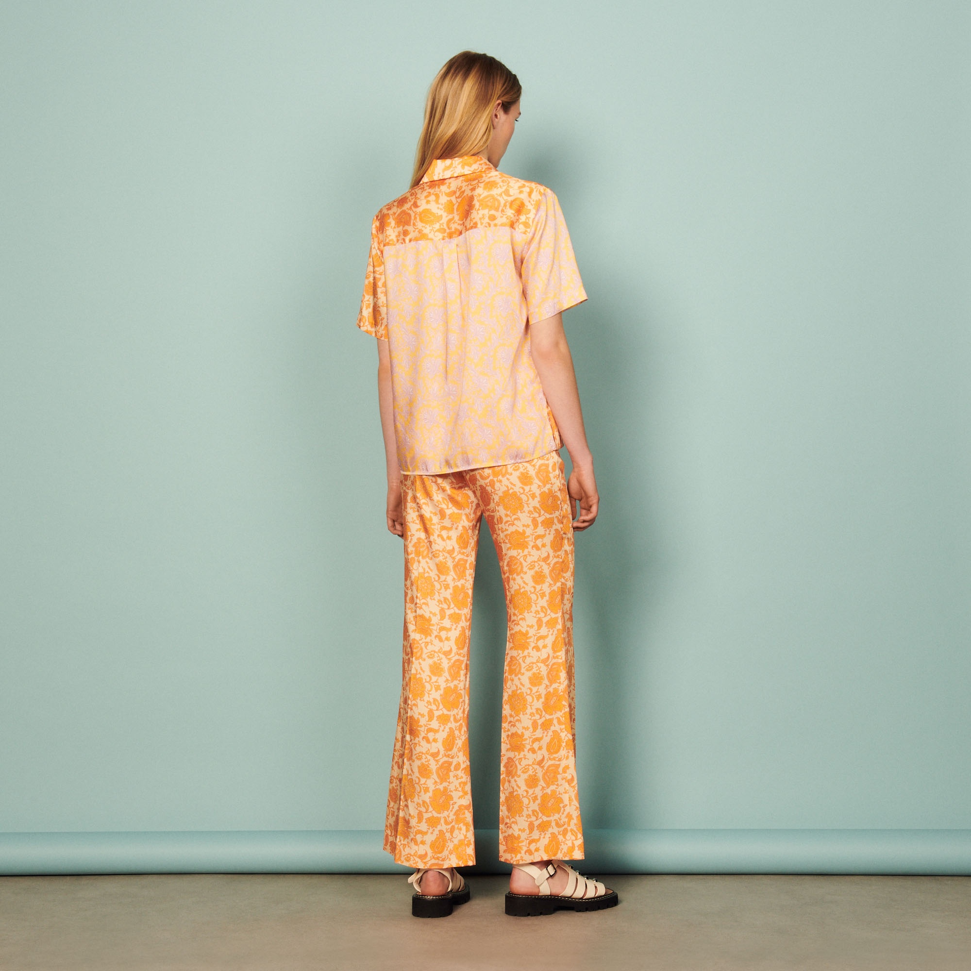 Floaty shirt with Folk Flower print - 3