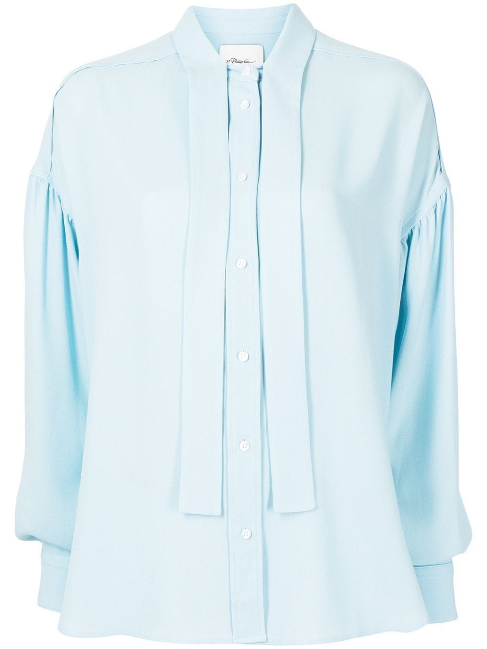pussybow satin shirt - 1