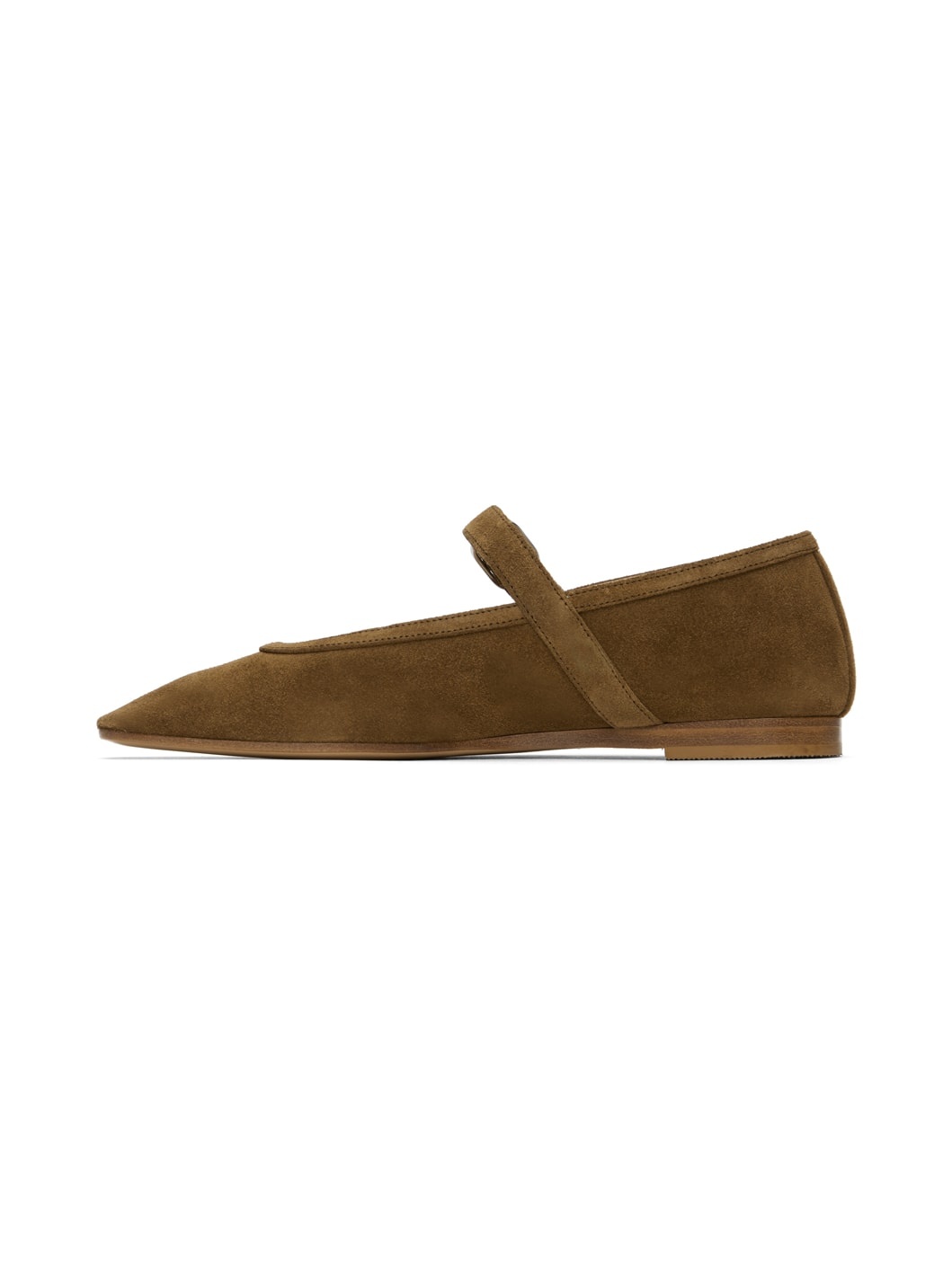 Tan Suede Mary Jane Ballerina Flats - 3