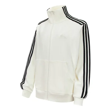 (WMNS) adidas 3-Stripes FW24 Knit Jacket 'White Black' JN0760 - 1