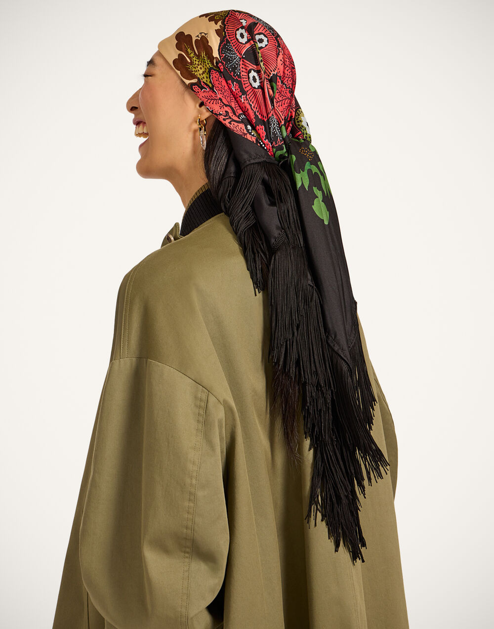 Reversible Fringe Carré Scarf - 4