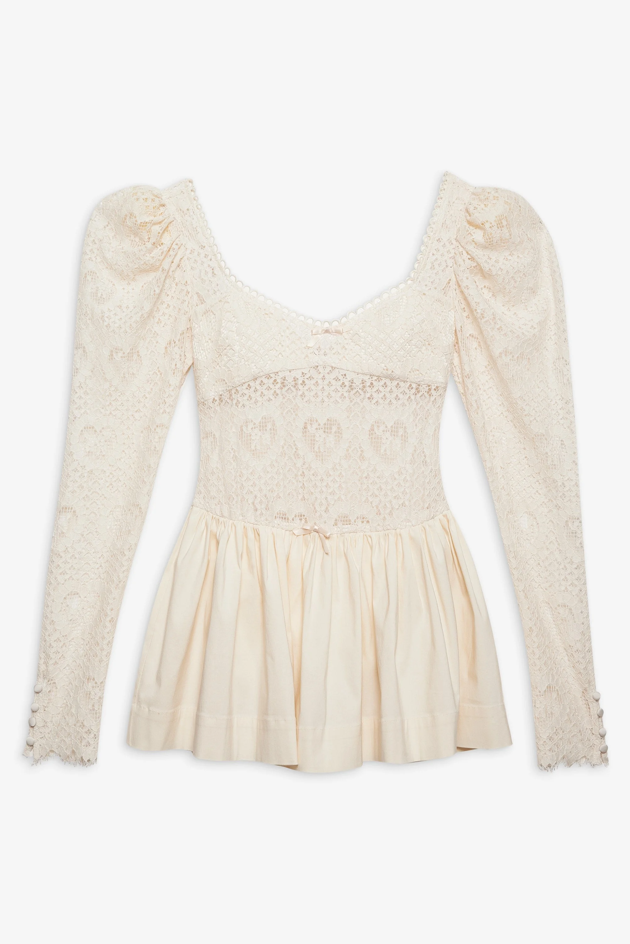 Doily Lace Mini Dress - 1