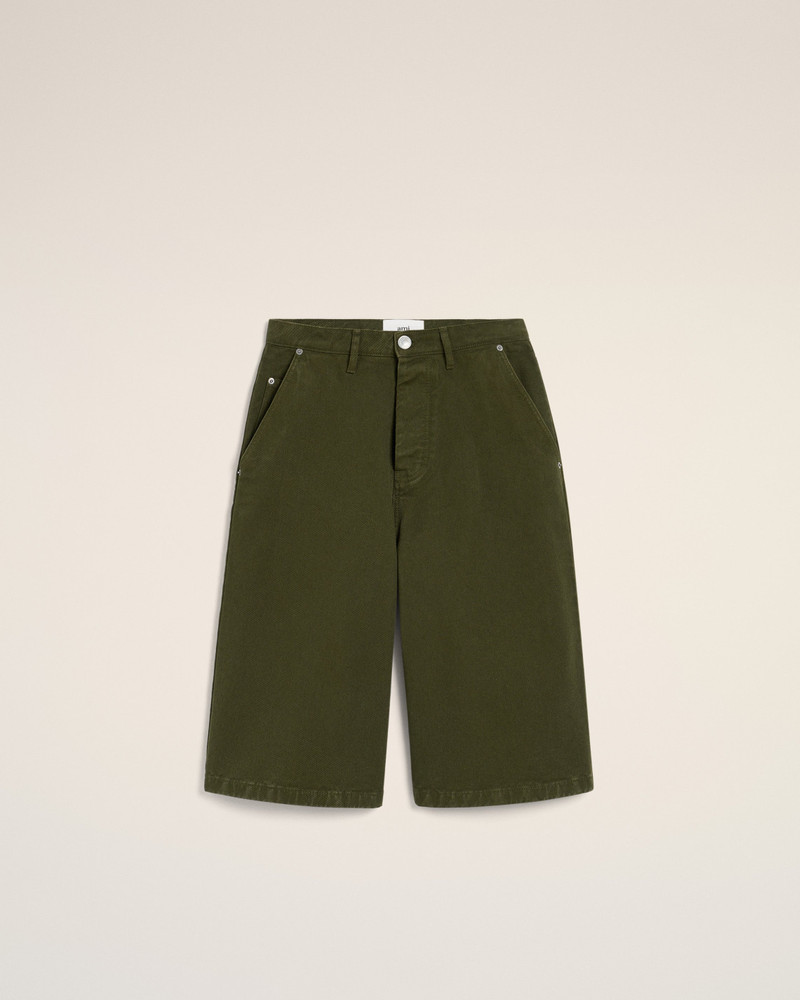 GREEN COTTON WIDE FIT BERMUDA SHORT 1