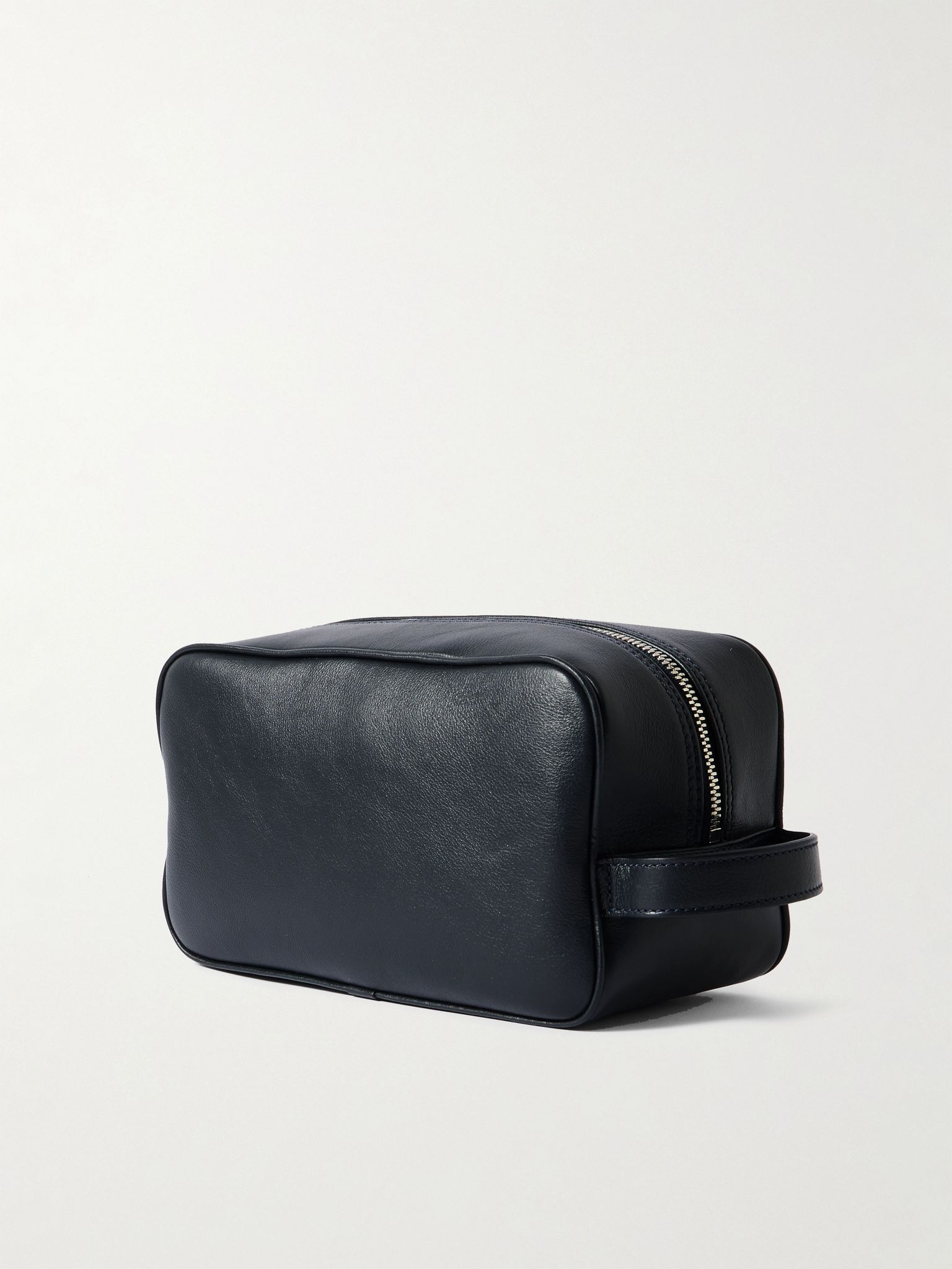 Leather Wash Bag Navy - 2