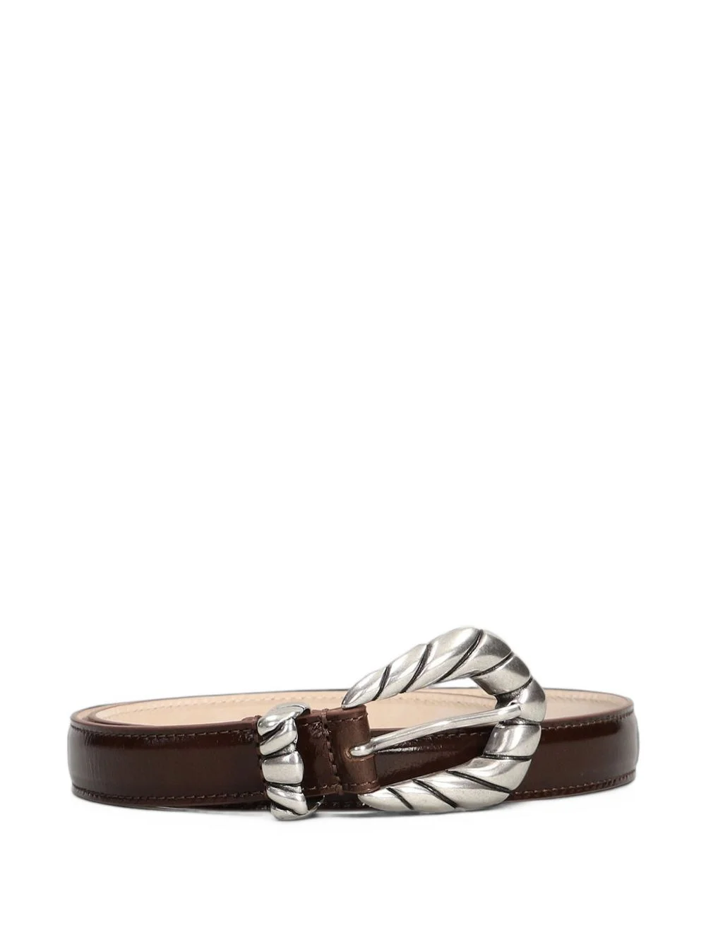 twisted buckle leather belt - 1
