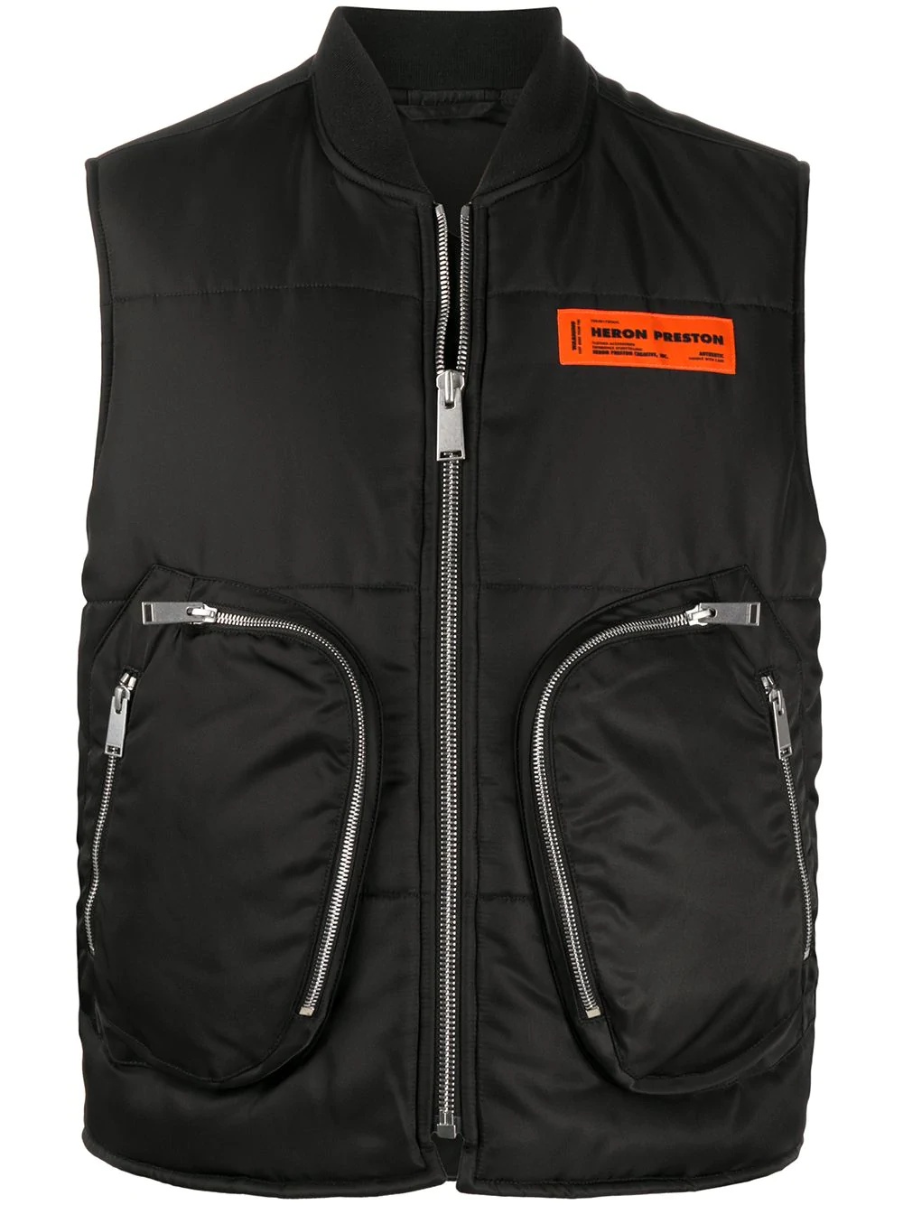 multi-pocket padded gilet - 1