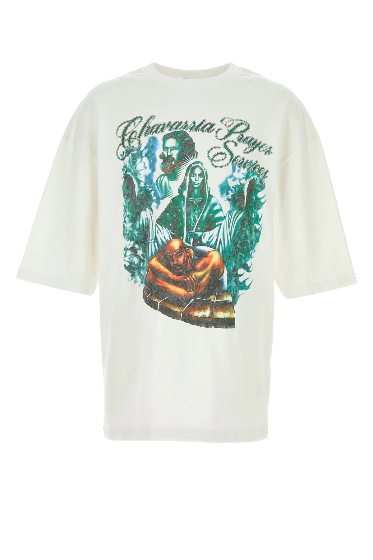 White cotton oversize Chavarria Prayer Services t-shirt - 1