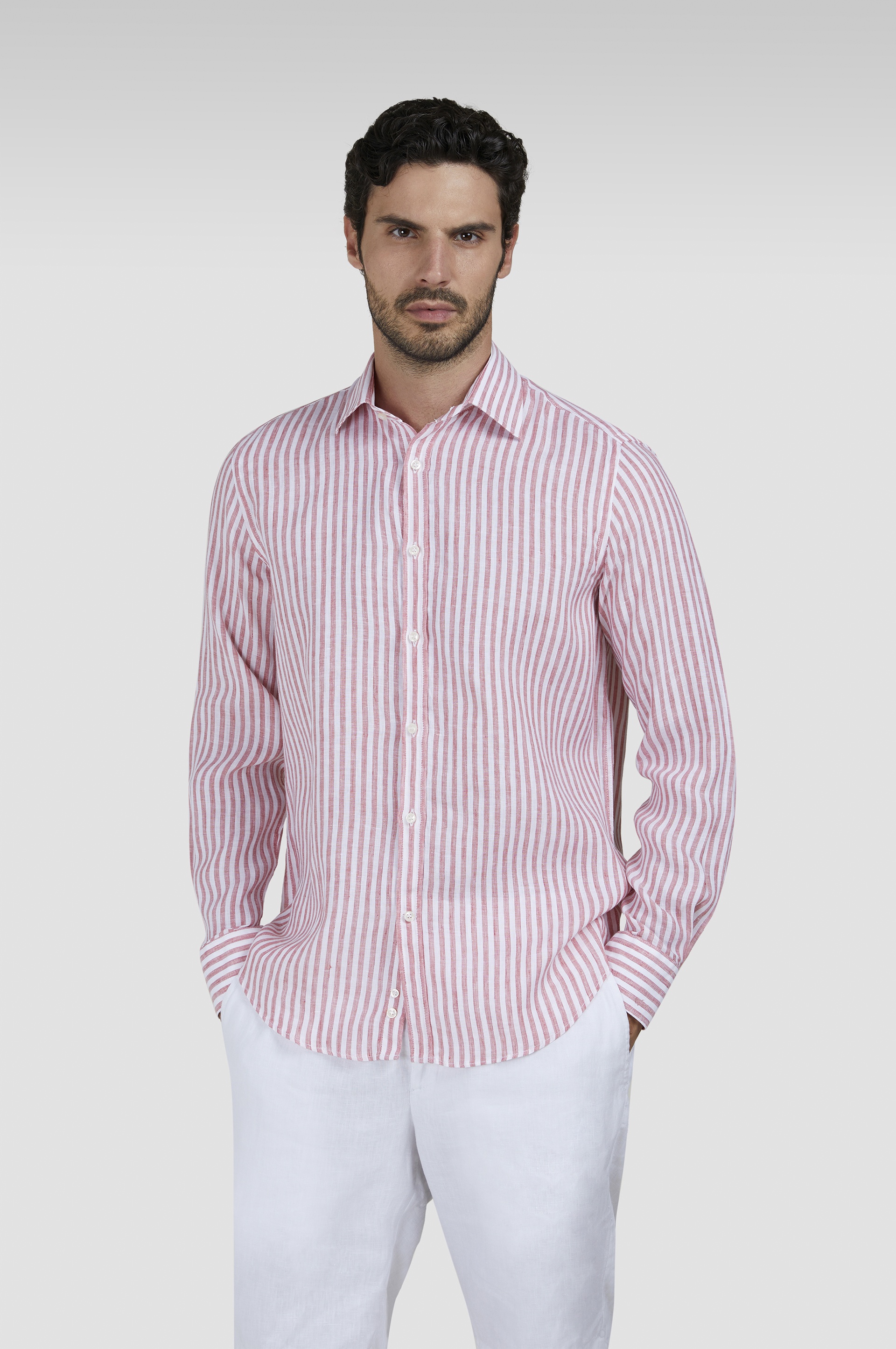 LINEN SHIRT WITH FRENCH COLLAR - 7