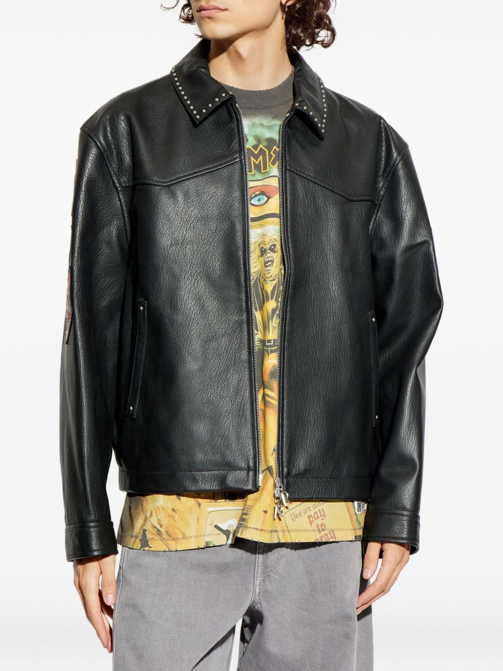 X Iron Maiden Trooper studded leather jacket - 3