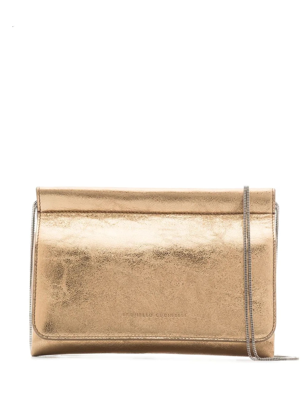 mini metallic-effect leather crossbody bag - 1