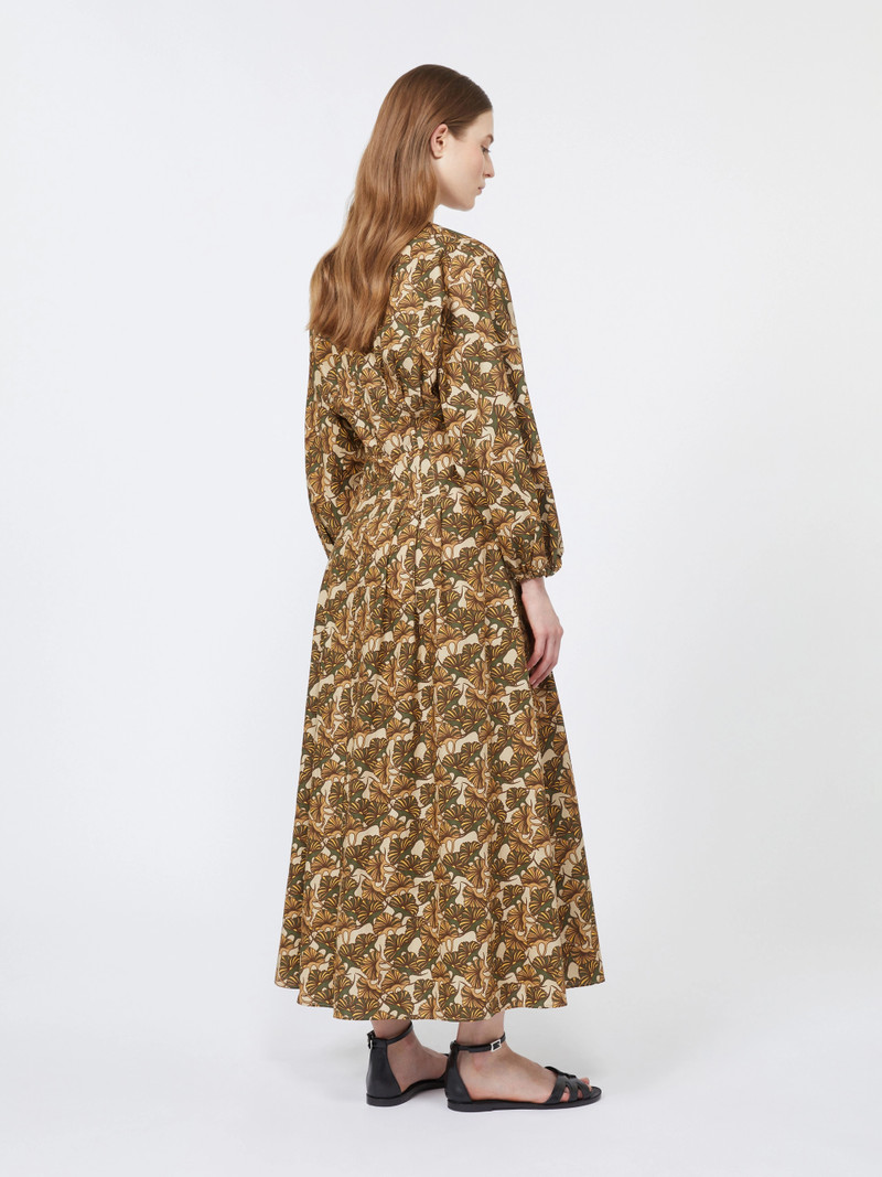 ASTICE Printed cotton poplin dress - NATURAL 4