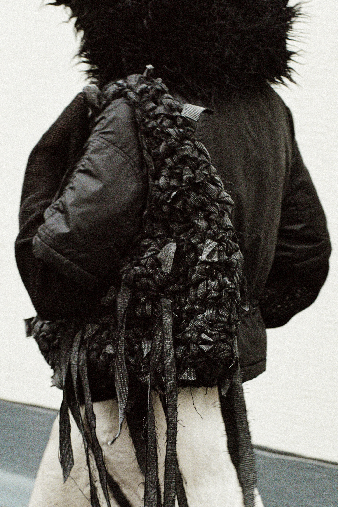Crochet Bag Overdyed Black Chain Twill - 3