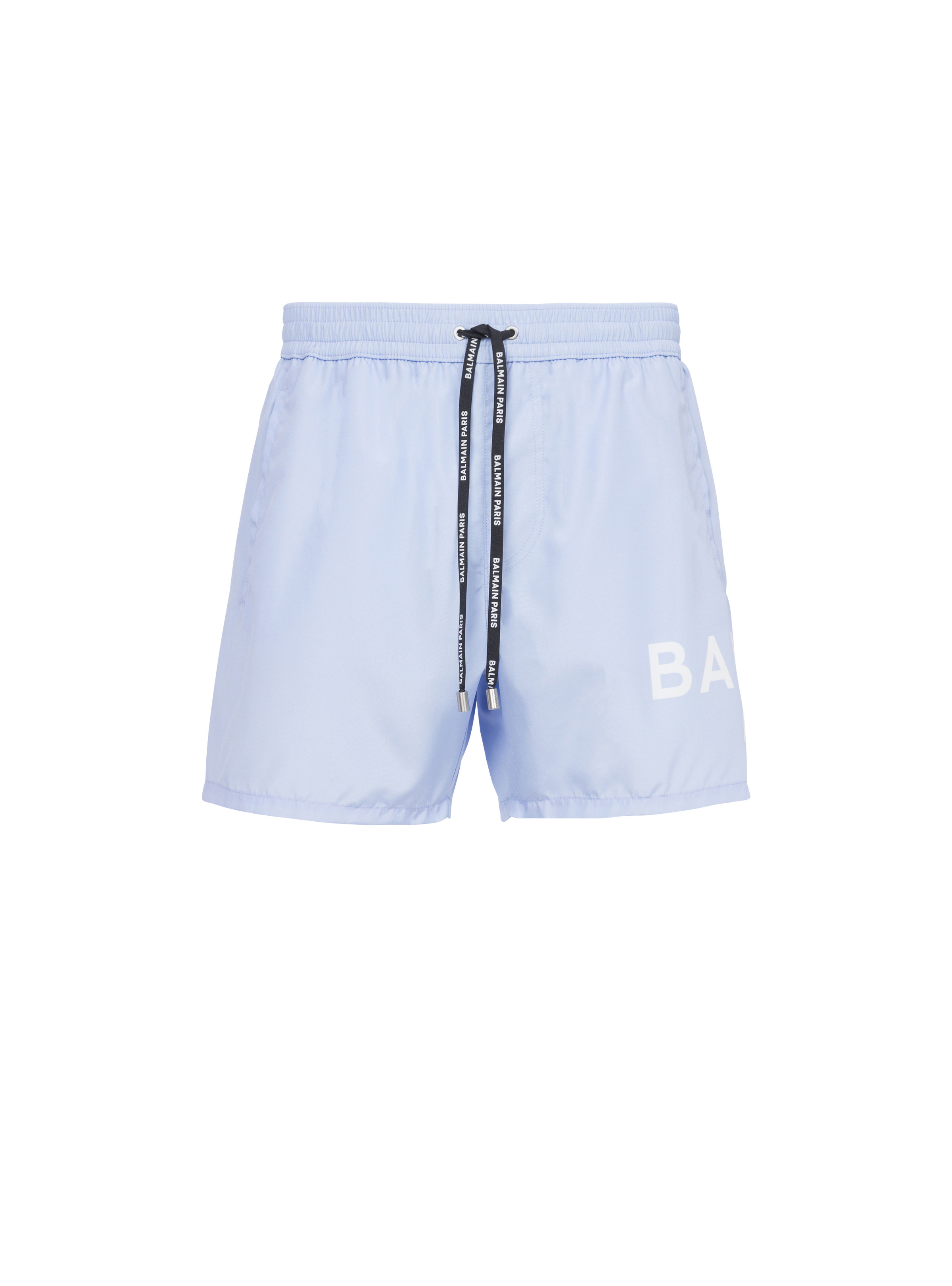 Balmain☆VIP価格 ロゴ スイムショーツ BALMAIN】オールオーバー ロゴプリント スイムショーツ