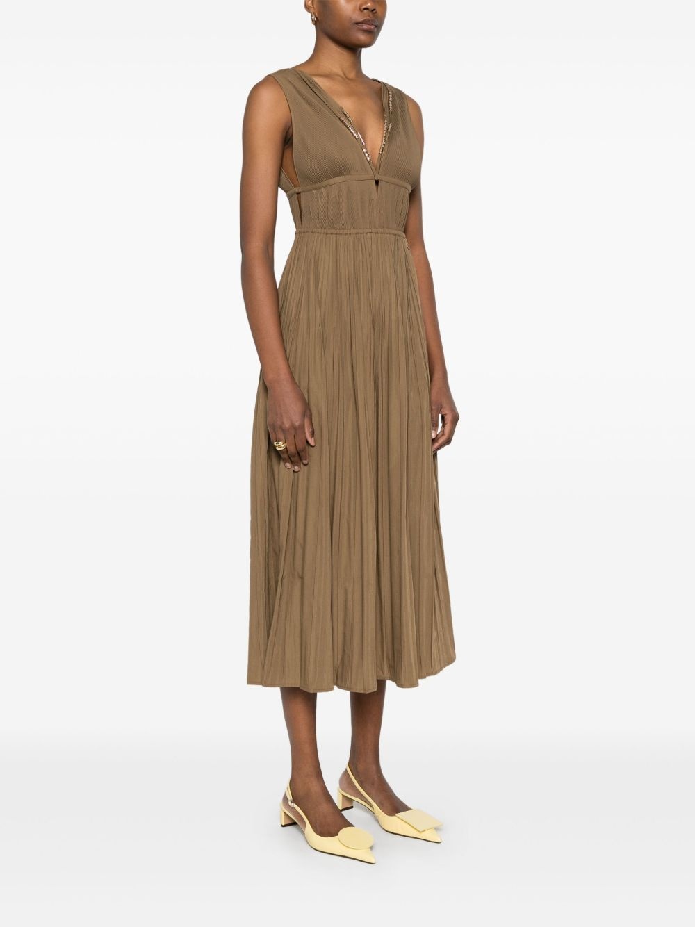 plissé midi dress - 3