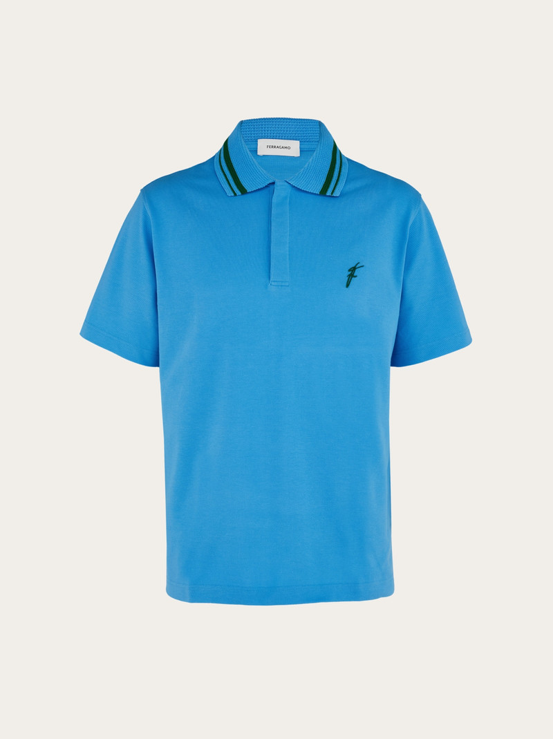 Cotton polo shirt with embroidery 1