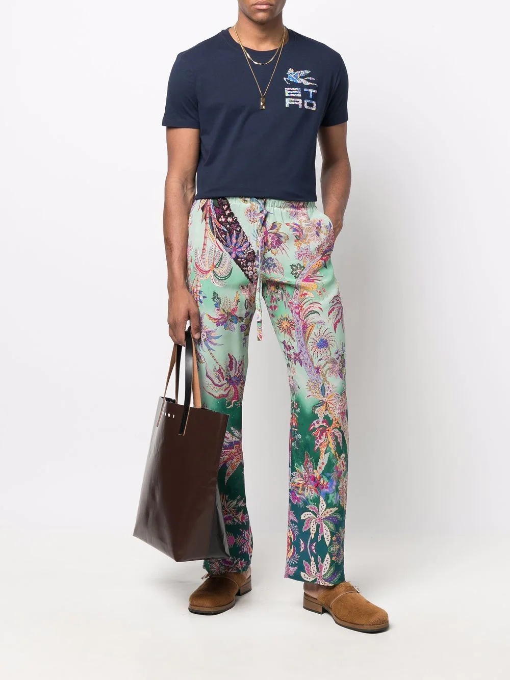 floral-print pajama pants - 2