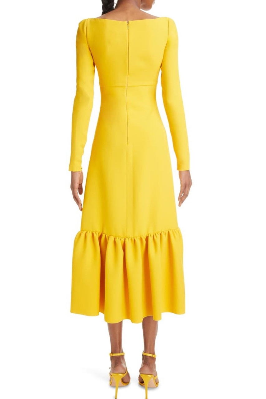 Long Sleeve Ruffle Hem Dress - 4