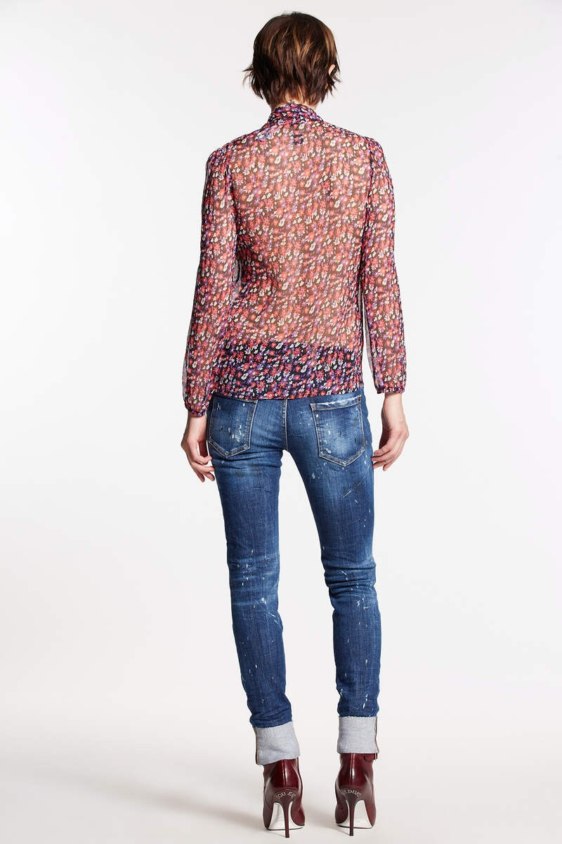 DSQUARED2 S.S. DARK RIPPED LEATHER PATCH JENNIFER JEANS outlook