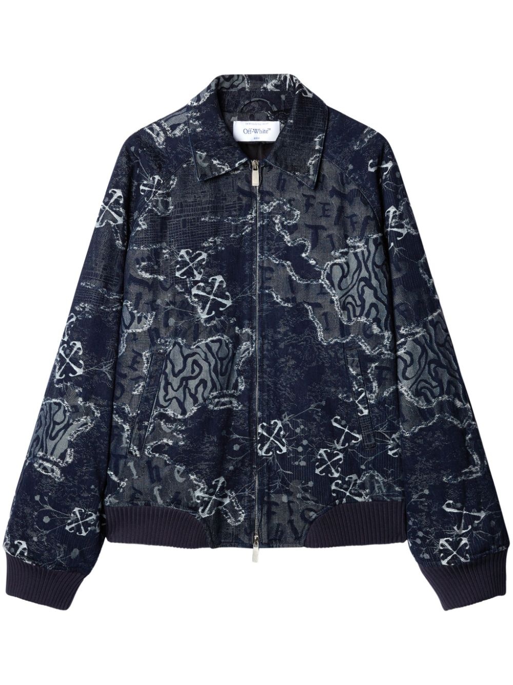 patterned-jacquard bomber jacket - 1