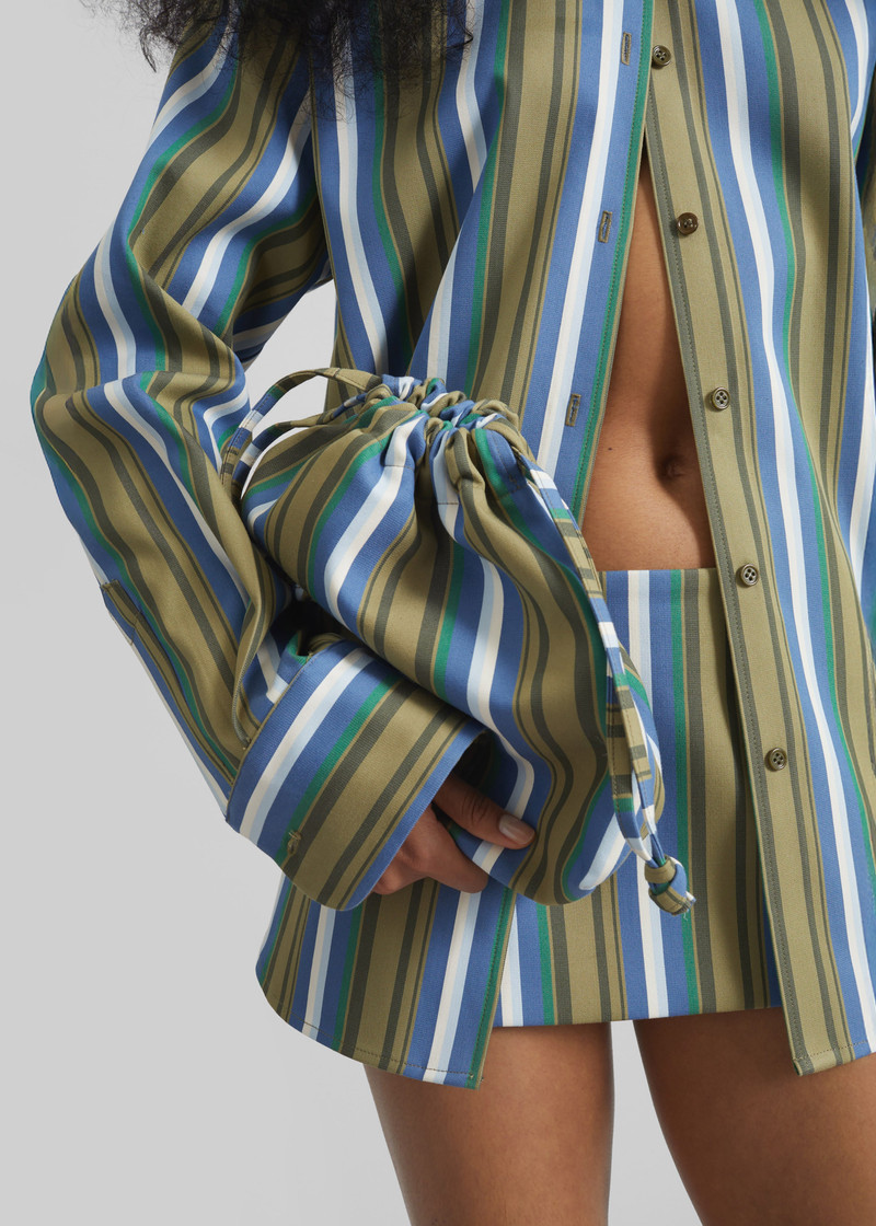 Morgan Small Pouch - Green Multi Stripe 3