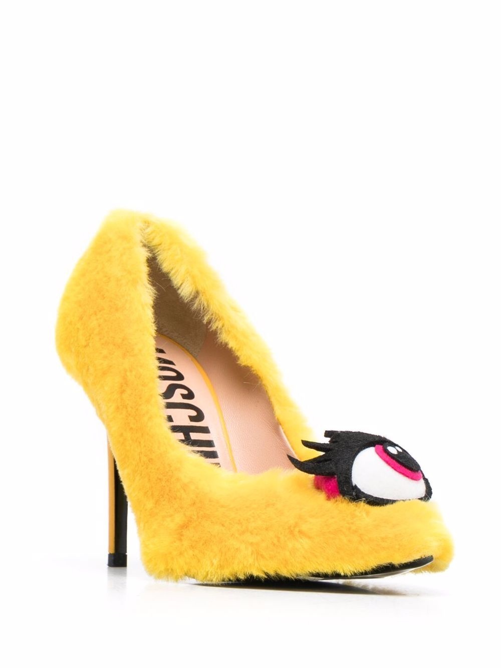 eye-motif faux-fur stiletto pumps - 2