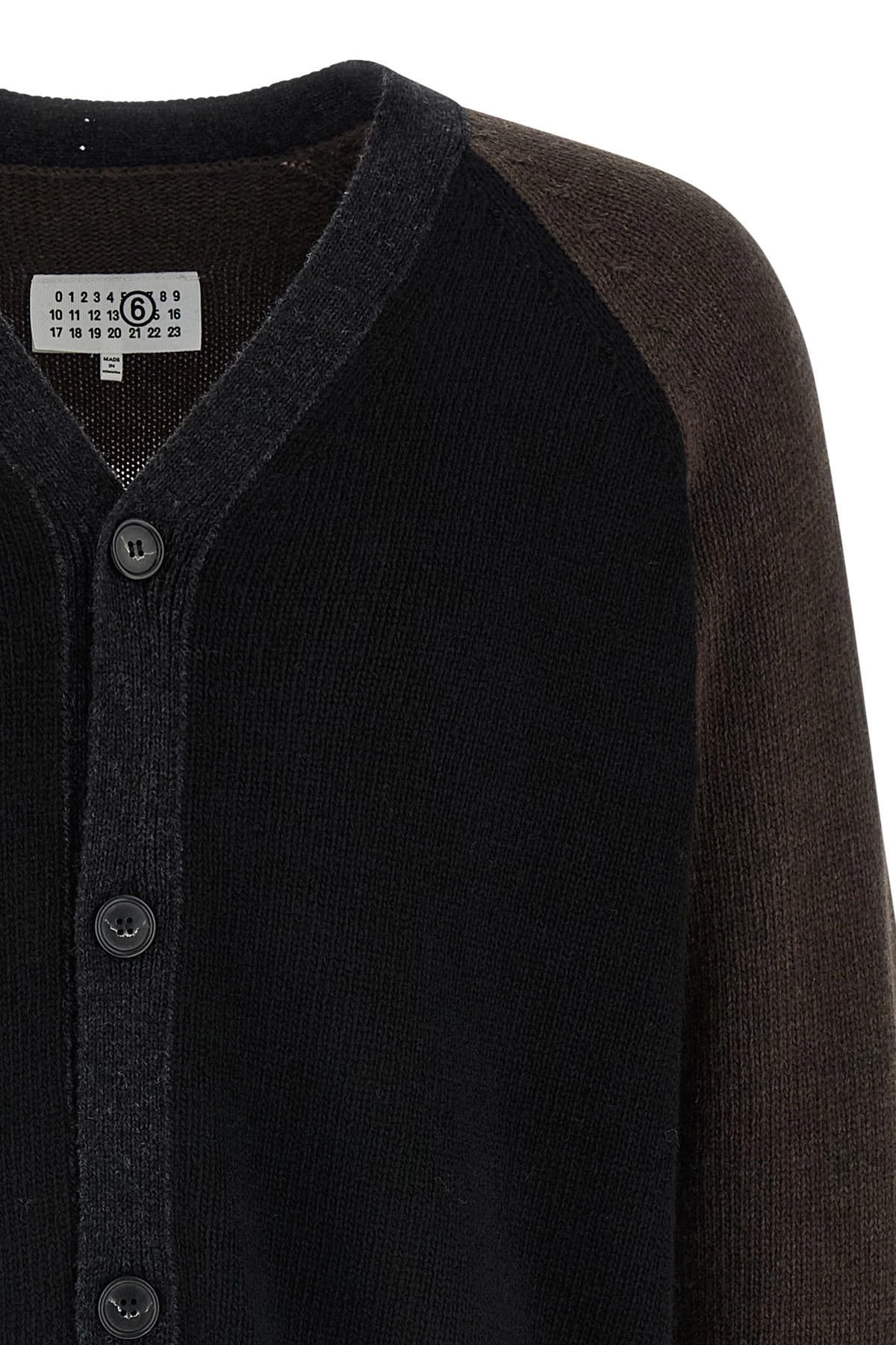 Two-tone suede patch cardigan - 4