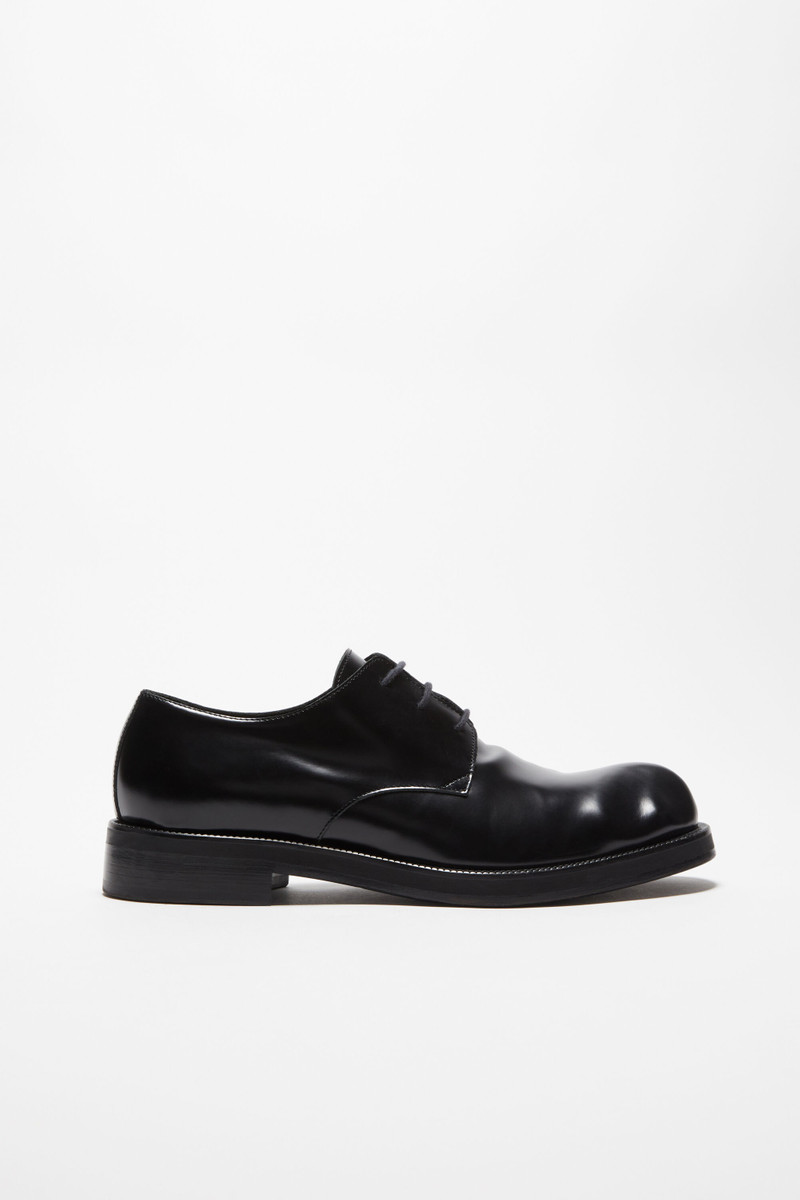 Leather derby shoes - Black/black 1
