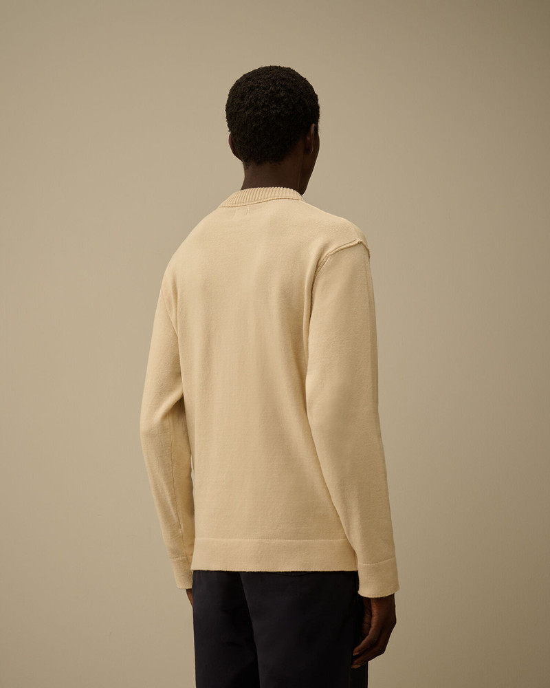 Soft Cotton Stretch Chest Pocket Crewneck Sweater 4