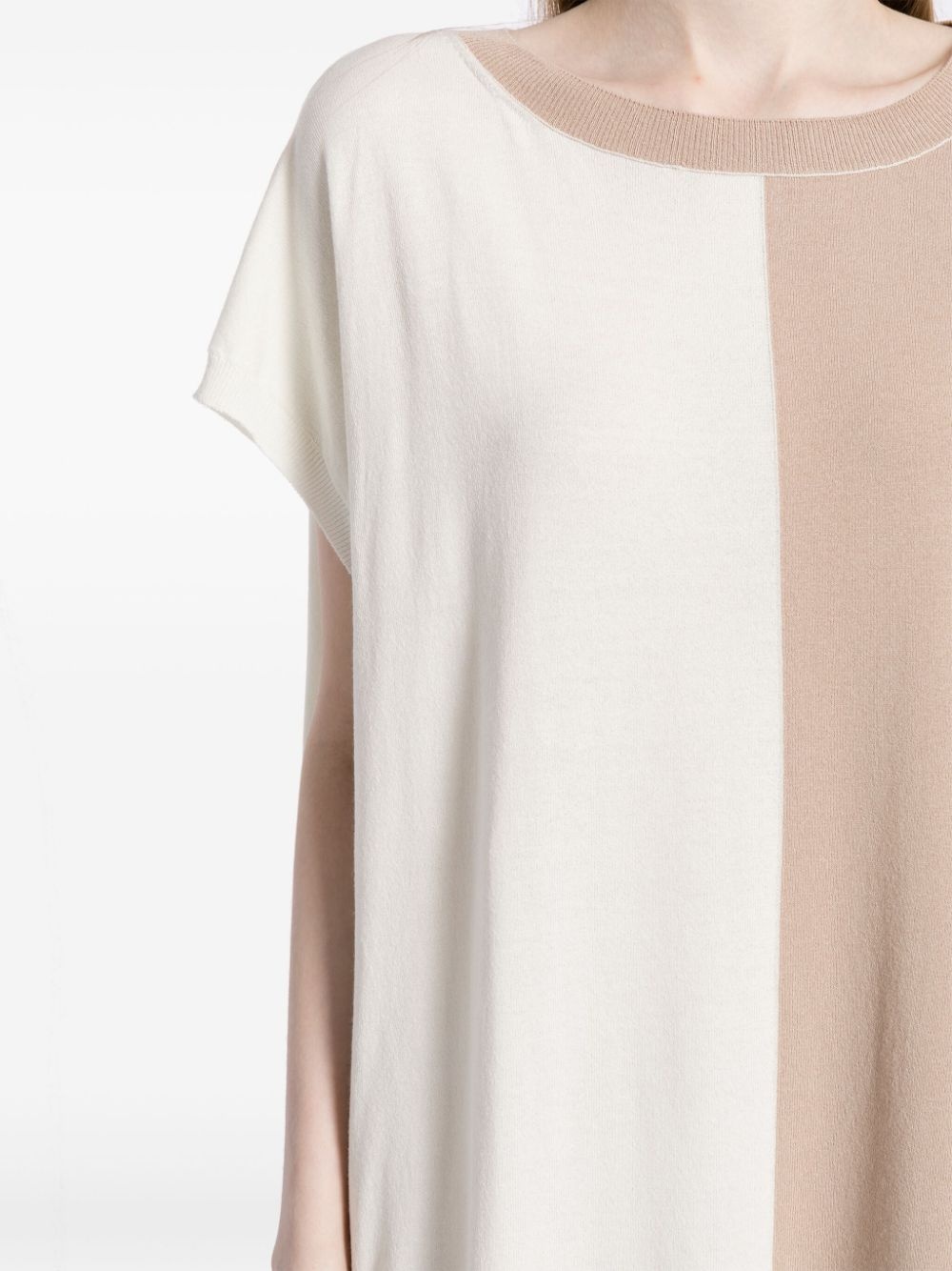 two-tone knitted dress - 5