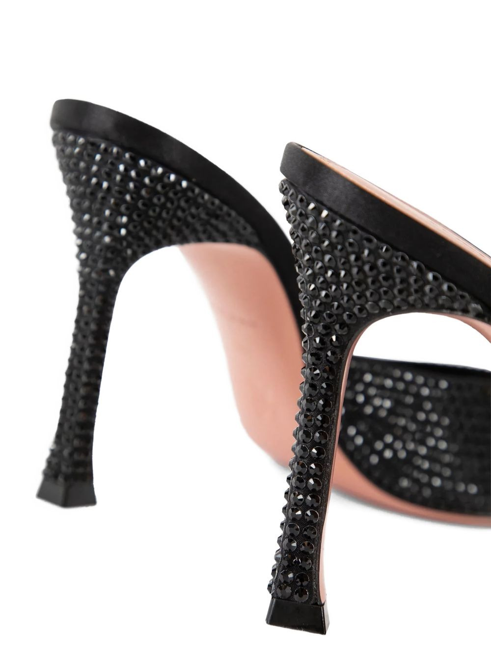 crystal-embellished heeled mules - 4