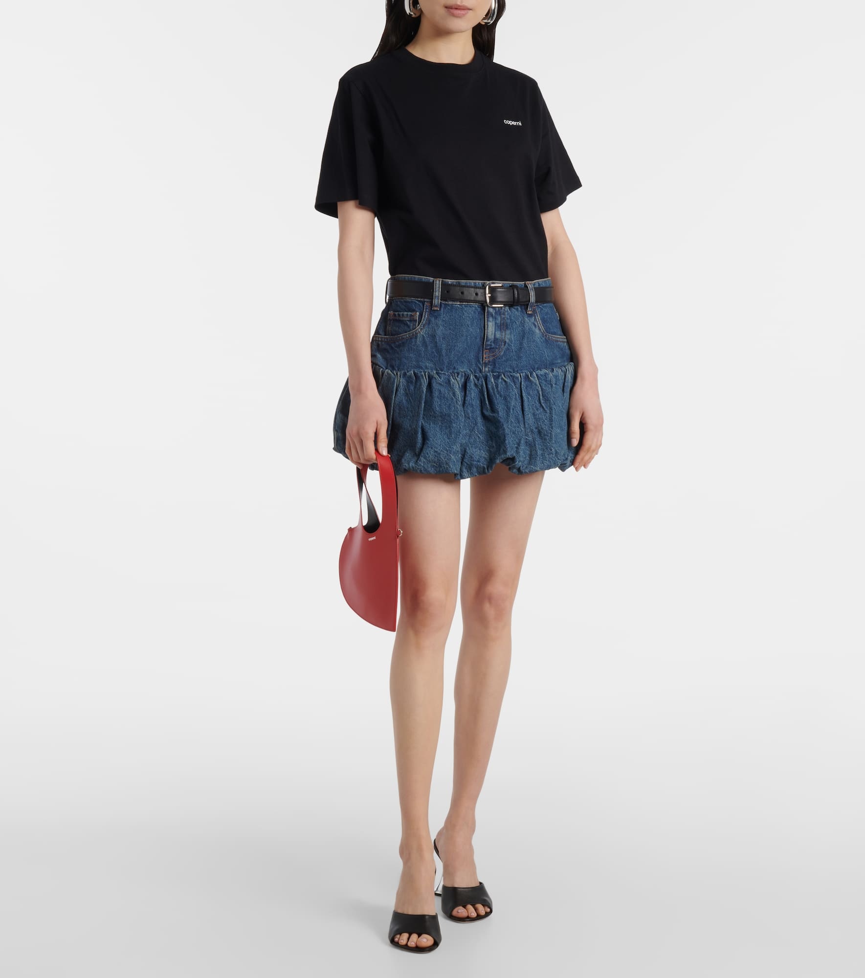 Balloon denim miniskirt - 2