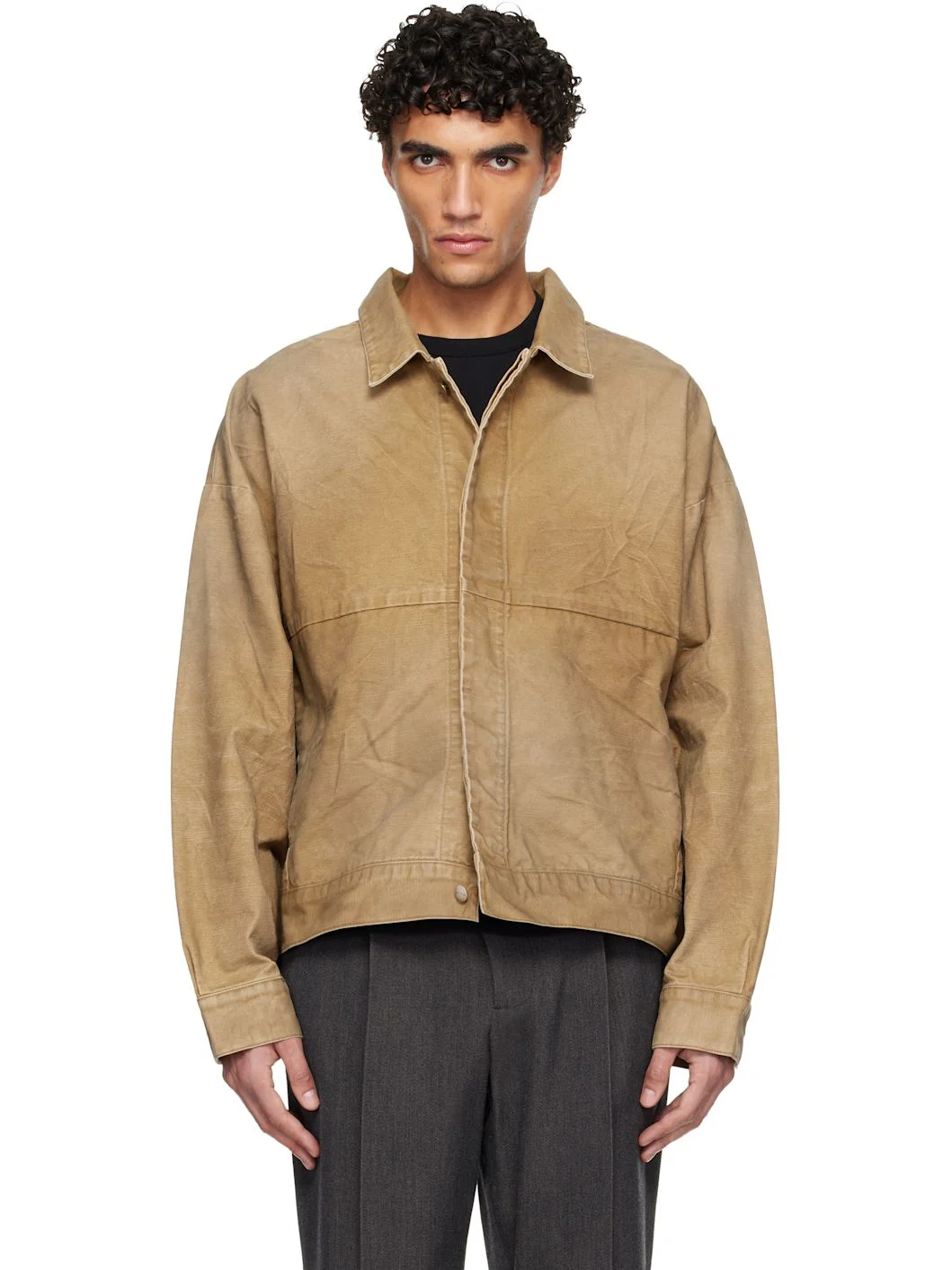 Tan Canvas Utility Jacket - 1