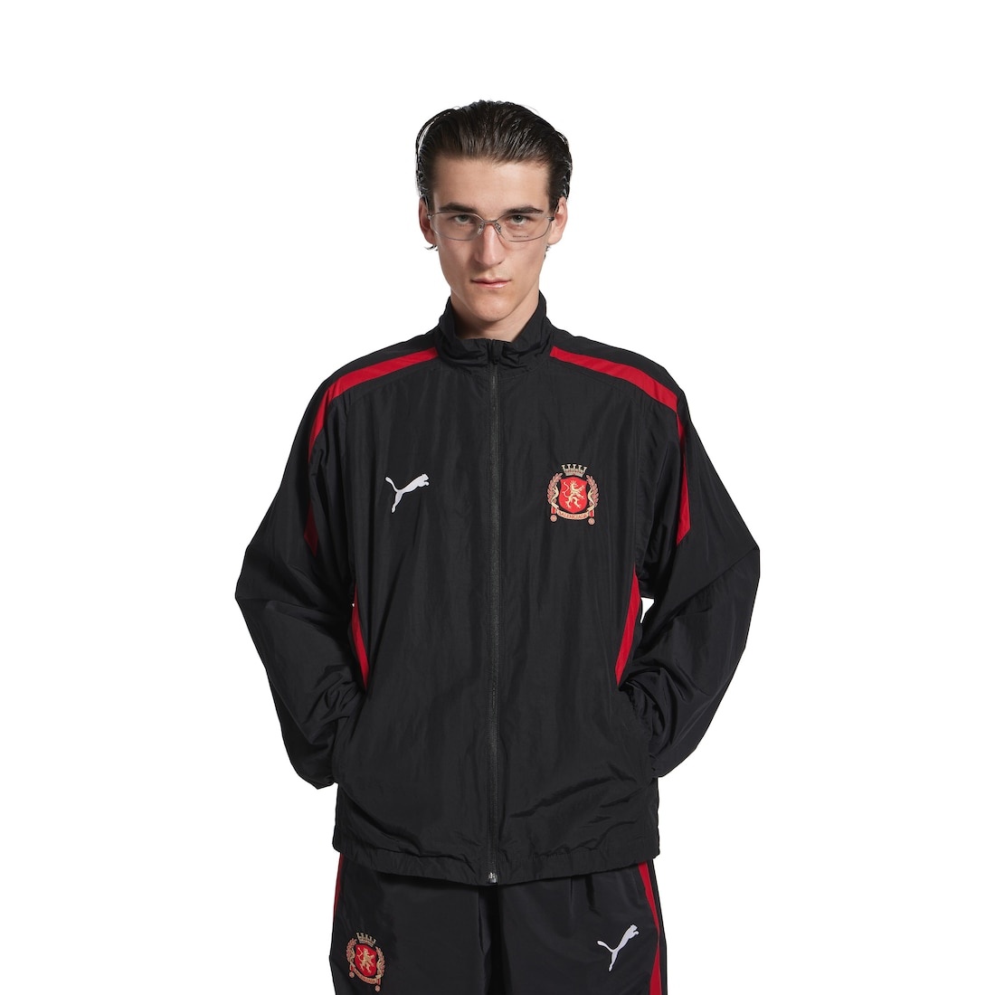 Balenciaga I Puma Tracksuit Jacket in Black/red - 5