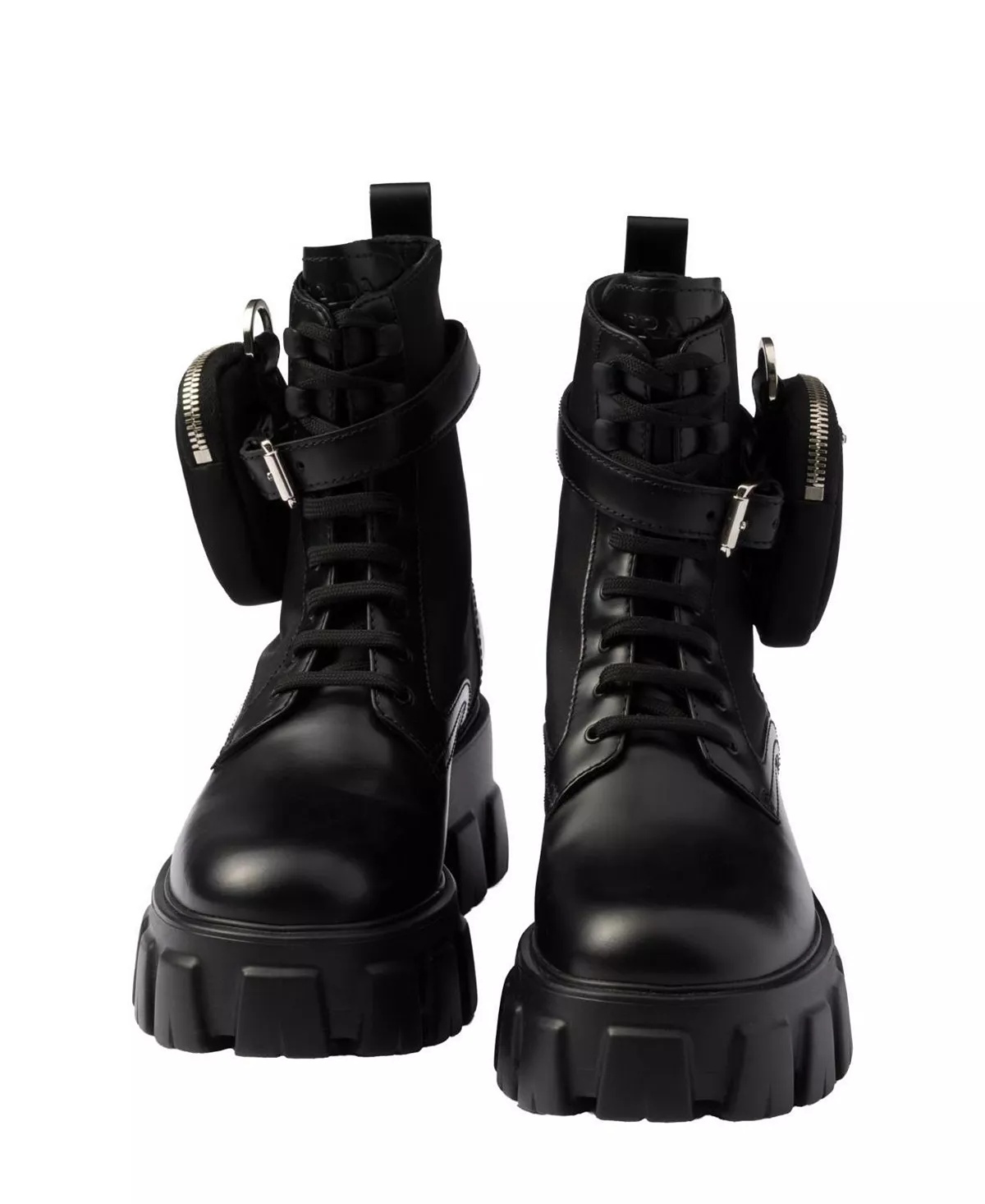 Women's Monolith Leather and Re-Nylon Boots with Pouch - 6
