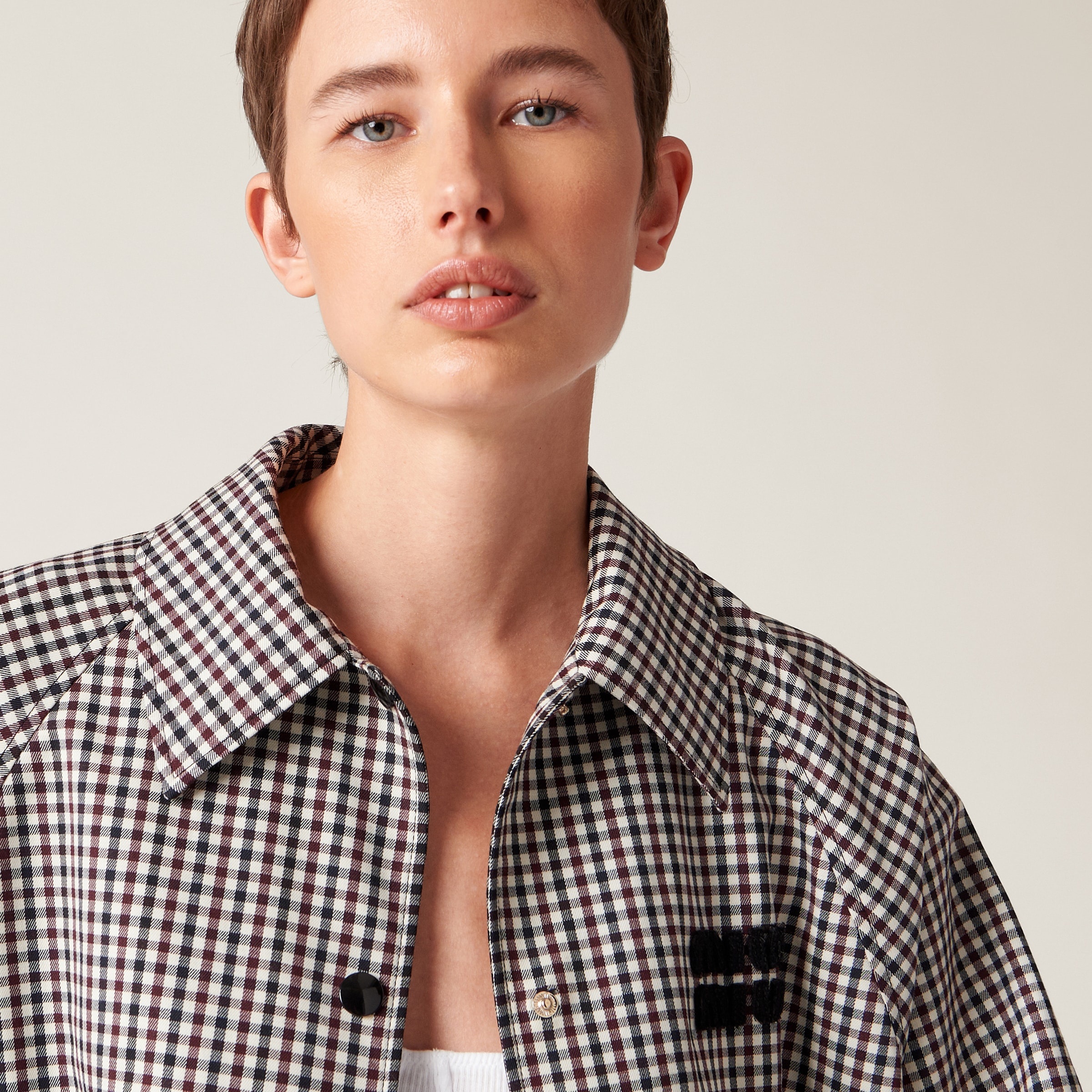 Gingham check blouson jacket - 5