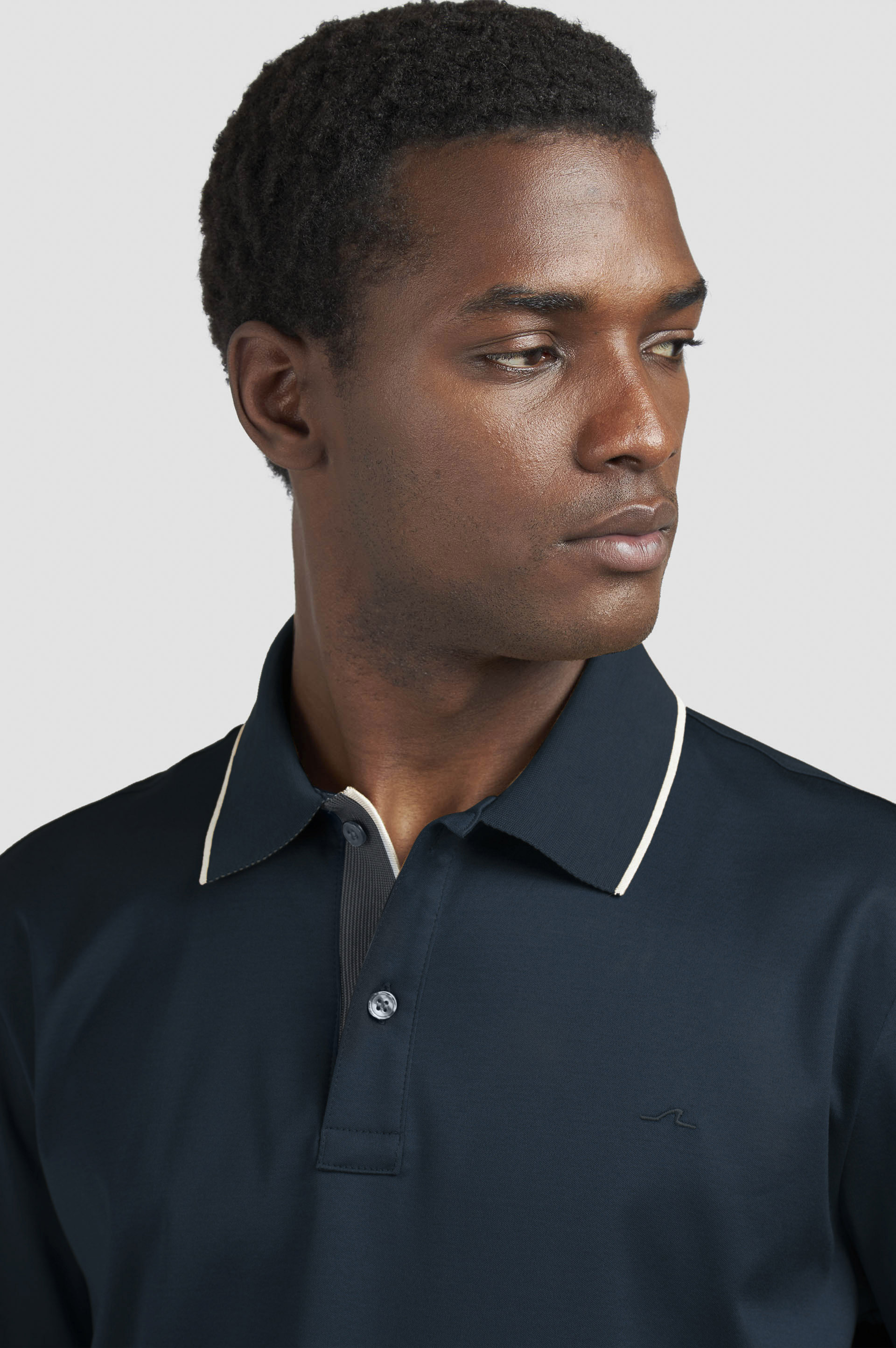 AQUA TOUCH COTTON POLO SHIRT WITH MICRO PATTERN DETAIL ON THE COLLAR - 4