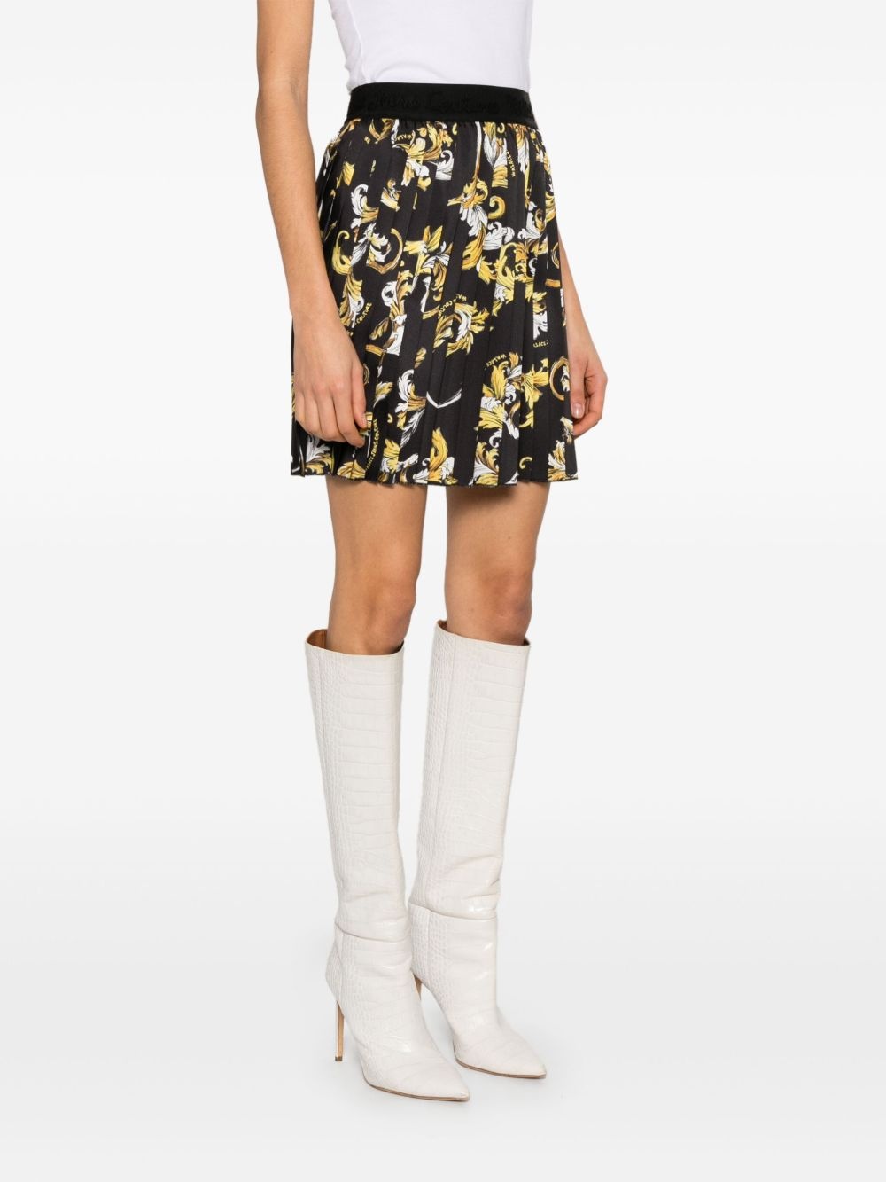 Barocco-print mini skirt - 3