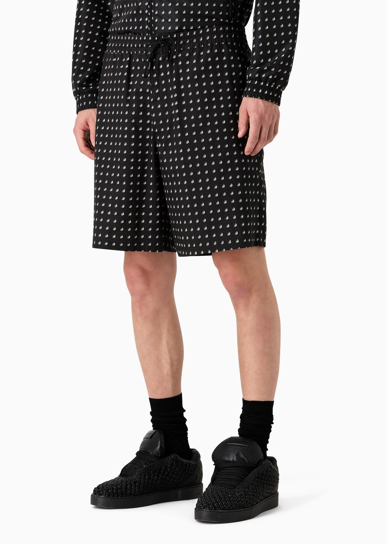 ASV Lyocell-blend drawstring Bermuda shorts with all-over print - 2