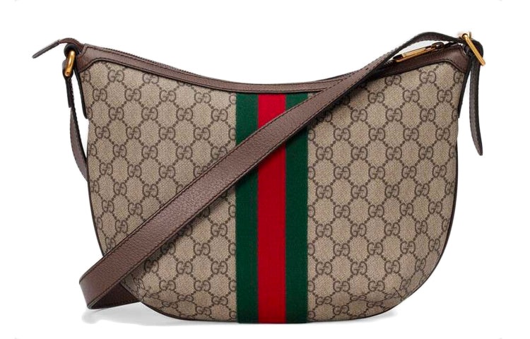 (WMNS) Gucci Ophidia Logo Stripe Webbing Canvas Shoulder Messenger Bag Small / Brown 598125-9IK3T-87 - 2