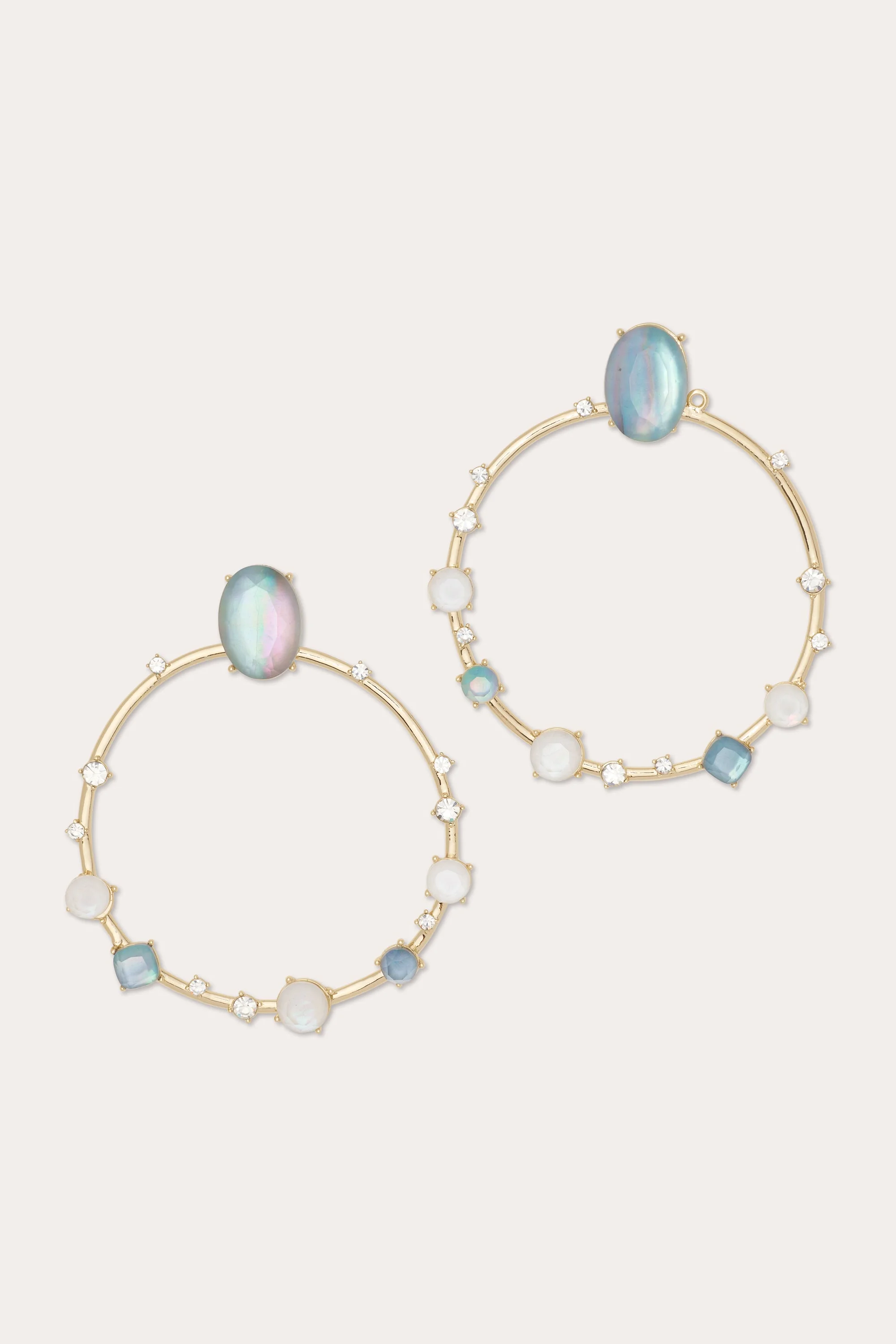 Lila Gemstone Hoops - 1