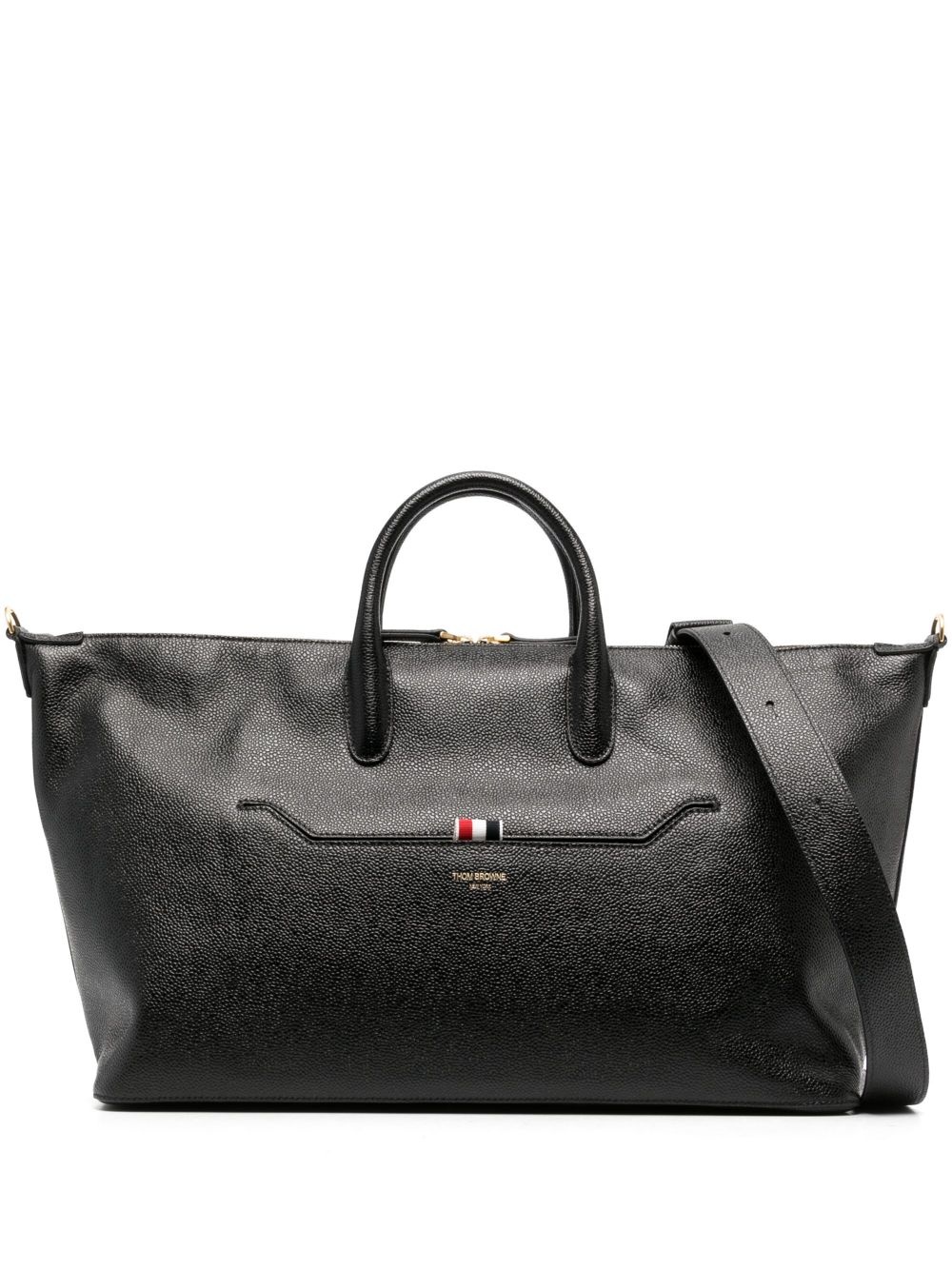 medium RWB stripe leather holdall - 1