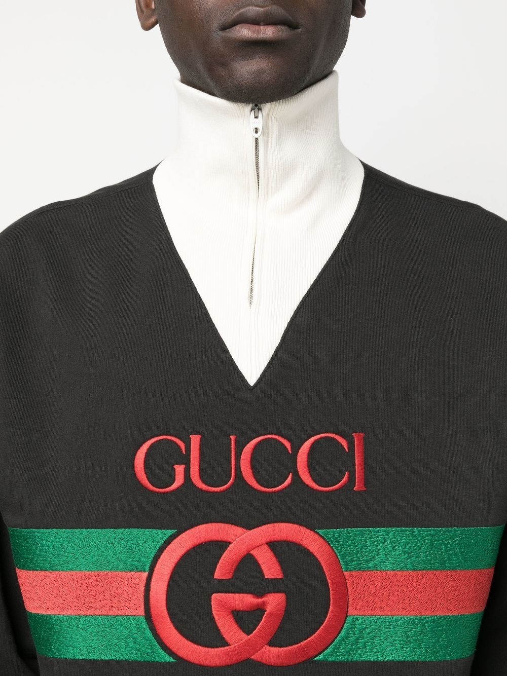 embroidered-logo high-neck sweatshirt - 5