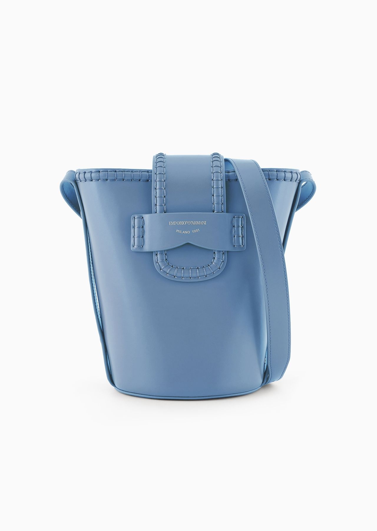 Leather bucket shoulder bag with Icon strap 1