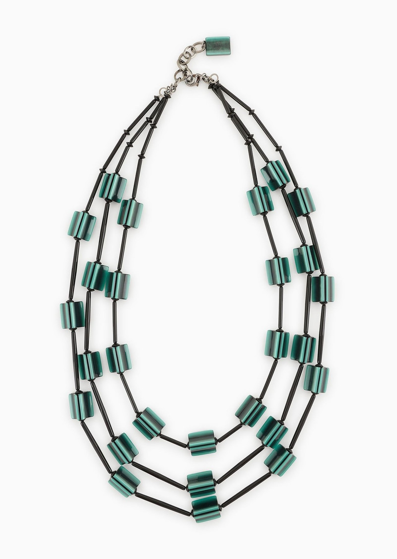 Multistrand necklace with resin components 1